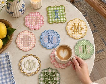 Pack of 9 ITH Vintage Mug Rug Applique, In The Hoop Applique Embroidery Designs, Mug Rug Frame Templates, Quilted Coaster, Instant Download