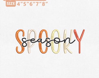 ハロウィンシーズンの刺繍デザイン、ハロウィンの引用句刺繍ファイル、秋の文字刺繍、かわいいハロウィンシャツの即時ダウンロード