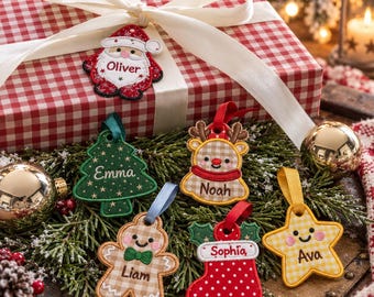 Pack of 9 ITH Christmas Gift Toppers Applique, Applique Gift Topper Designs, Holiday Gift Tags, Santa Snowman Ornaments, Instant Download