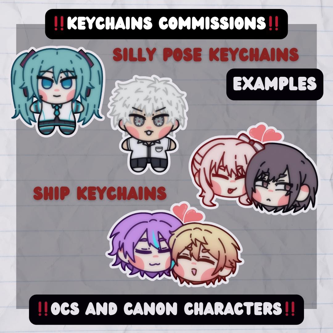 Custom Acrylic Keychain Commissions - Ocs & Canon Characters/fanarts ...