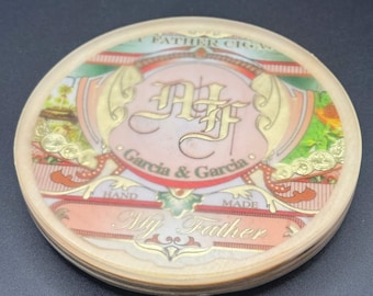 Posavasos de cigarros "Mi Padre", posavasos de lujo para bares de cigarros, accesorios clásicos para bares de cigarros, posavasos para amantes de los cigarros, decoración para cuevas masculinas, decoración para cigarros