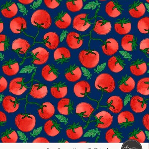 Watercolor Tomato Pattern | Italian Summer Digital Paper | Mediterranean Kitchen Seamless Pattern | Farmhouse Fabric Print | Red Tomato