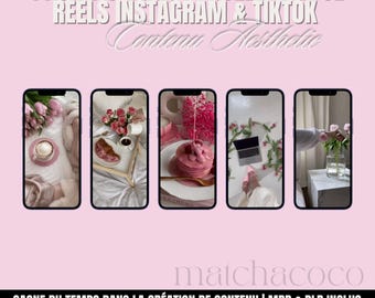 Pack of 110 pink faceless videos | Instagram & TikTok Reels | Canva aesthetic content | PLR + MRR