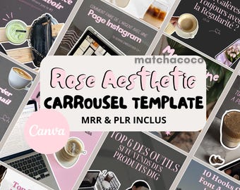 50 Instagram and TikTok Carousel Templates – ROSE | Canva in French | UGC Creator, Influencer