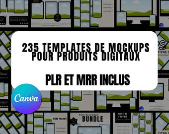 235 Canva Mockup Templates | Digital Product Mockup Pack | Etsy & Instagram Visuals | PLR + MRR