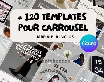 122 Instagram Carousel Templates | Neutral Tones | Canva Pack in French | Designers & Entrepreneurs