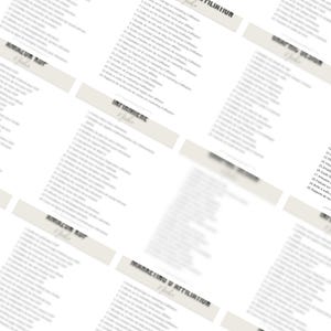 May include: A collection of lists with text in French, including "Marketing & Affiliation", "Infirmiere", and "Amazon Ad". The lists are on a white background with beige rectangular labels.