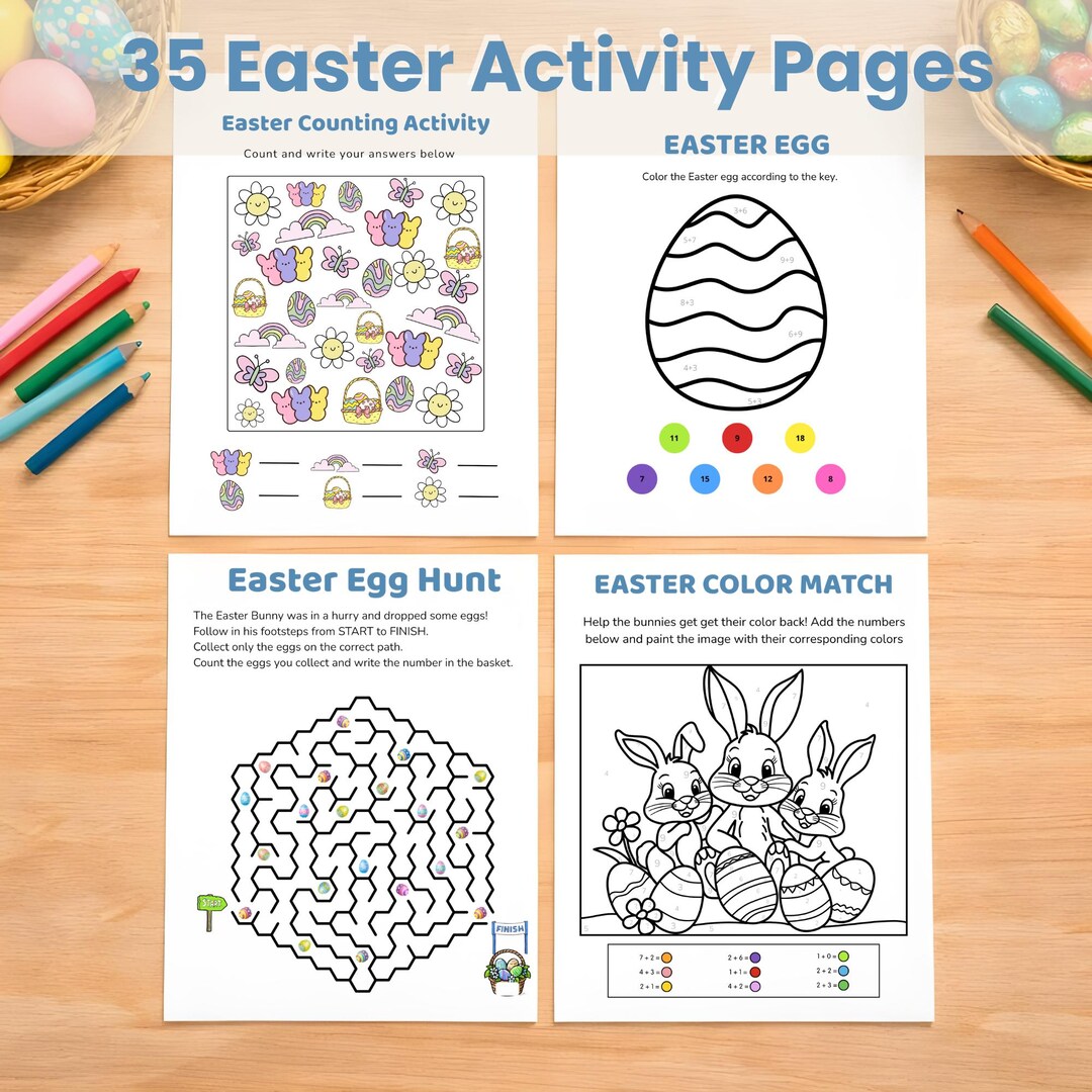Easter Activity Pages for Kids | Printable Easter Activity Pack | Mazes ...