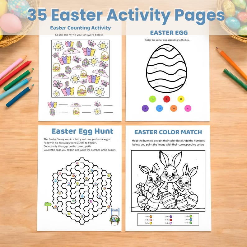 Easter Activity Pages for Kids | Printable Easter Activity Pack | Mazes ...