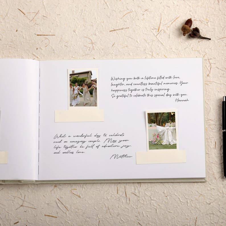 Photo Album Message Personalized Velvet Wedding Guest Book, Photo Album, Instax Polaroid ...
