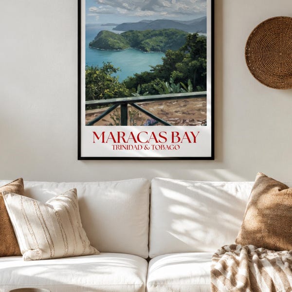 Caribbean Wall Art Print, Tropical Home Decor, Island Inspired Artwork | Maracas Bay Trinidad & Tobago