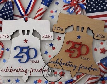 Célébration de la liberté Liberty Bell America 250e anniversaire ornement étiquette aimant fichier SVG numérique