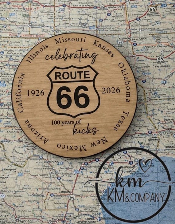 Route 66 Centennial SVG File: 100 Years Kicks Road Trip Ornament (Digital Download)