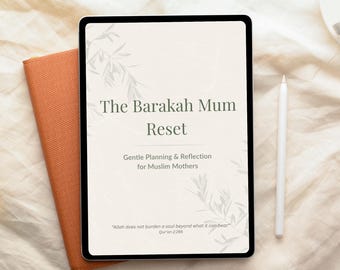 O Reinício da Mãe Barakah | Diário Islâmico Digital para Mães Muçulmanas | Planejador Suave, Duā e Reflexão