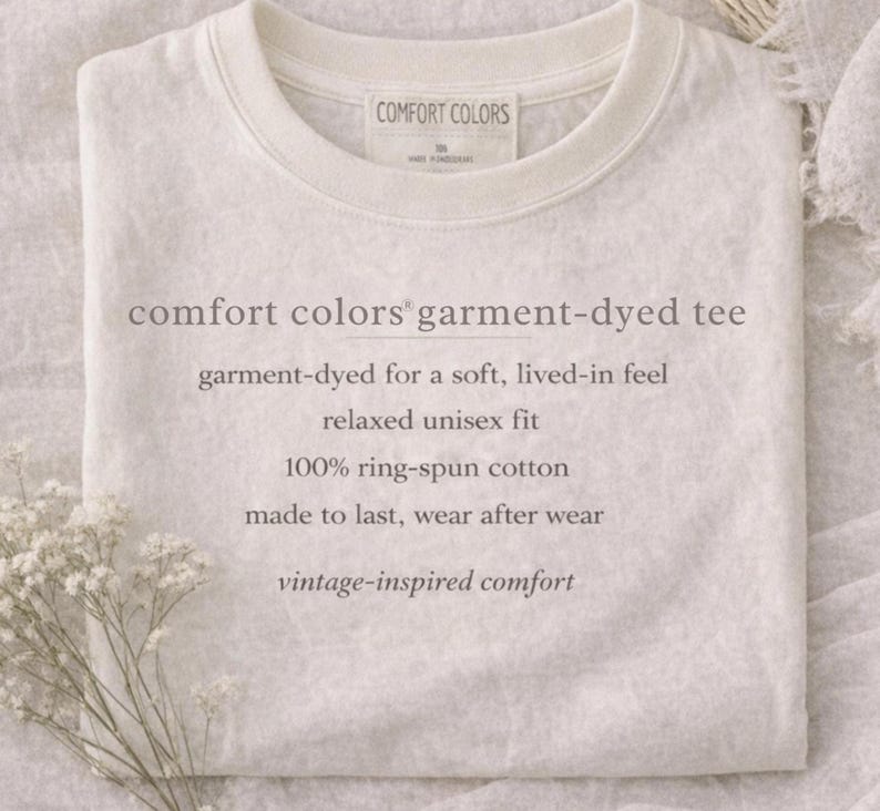 comfort colors garment dyed patriotic shirt, soft cotton vintage style america tee details