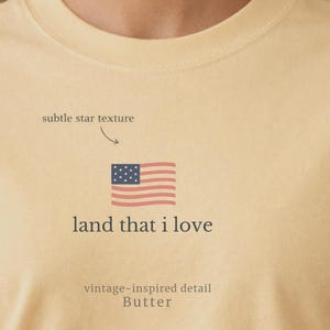 Cute American Flag Shirt, Land That I Love Tee, Subtle Patriotic Shirt, Comfort Colors Tee, Vintage USA Shirt, Casual Summer Outfit image 7