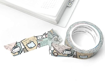 TCMC TheCoffeeMonsterzCo (Q3 2025 Subscription) Nerdy Notes 20mm  Washi Tape Sample (50cm)