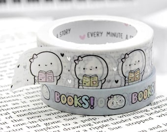 EMAS Every Minute A Story Never Stop Reading, Rainbow Books 15mm/10mm Set Washi Set (50cm) Sample of each design