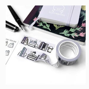 TCMC TheCoffeeMonsterzCo A Spooky Bookshelf 1" 2024 Halloween Collection Washi Tape Sample (50cm) bild 1
