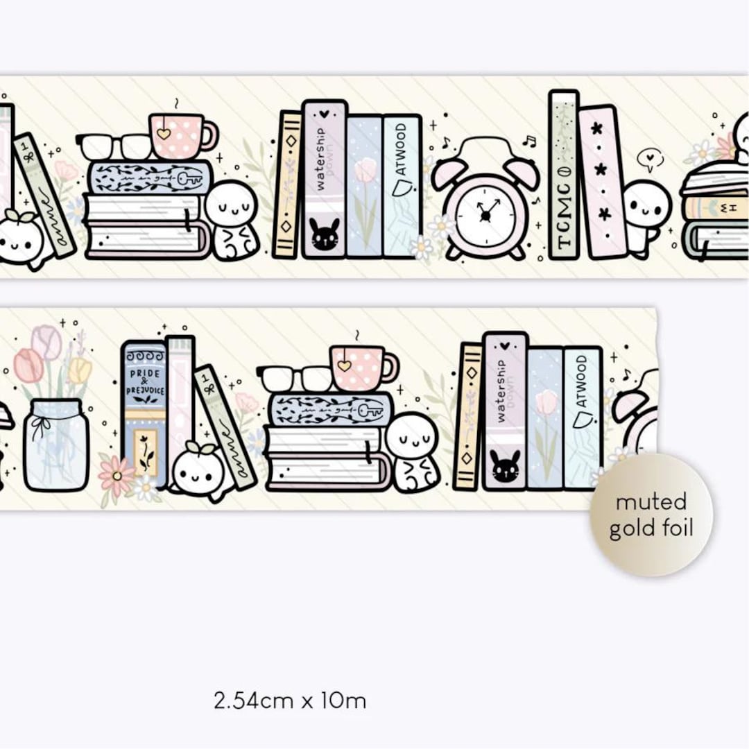 TCMC Thecoffeemonsterzco Spring Bookshelf Washi Tape Sample (50cm) - Etsy