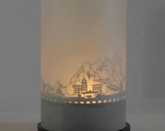 holder candle Interlaken skyline candle votive premium gift box 3D attachment for candle inc projection screen