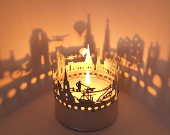 Bristol Skyline Shadow Play - Accesorio de vela para un recuerdo fascinante y un hermoso juego de sombras - ¡Regalo perfecto para los fanáticos de Bristol!