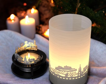 Edinburgh Premium Gift Box - Beautiful Motif Candle, Enchanting Shadow Play, Perfect Souvenir for Edinburgh Fans!