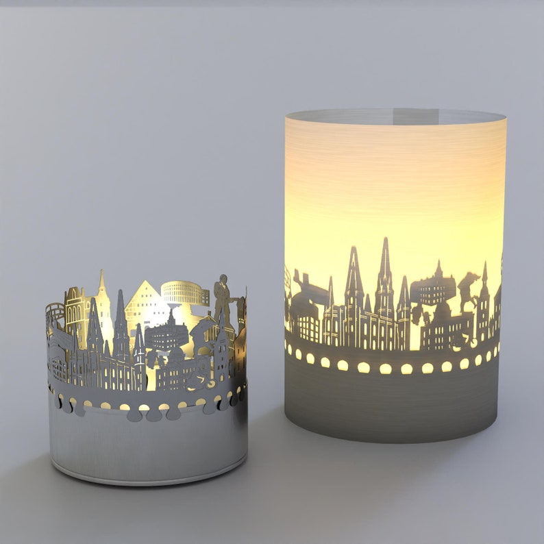 Oldenburg Skyline Gift Tube Shadow Play Beautiful Souvenir Candle with City Silhouette Projection Perfect for Oldenburg Fans image 5