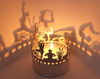 Yoga Shadow Play Candle Attachment - Transform Your Space with Serene Motif Shadows - Perfect Gift for Yoga Enthusiasts