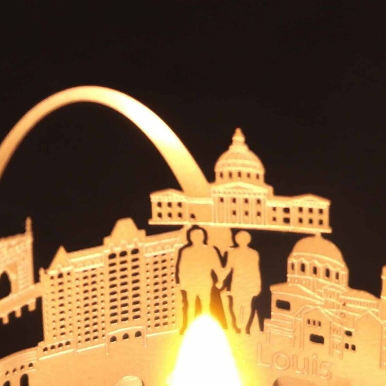St. Louis Candle Votive Skyline Shadow Play Souvenir Gift 3D Etsy