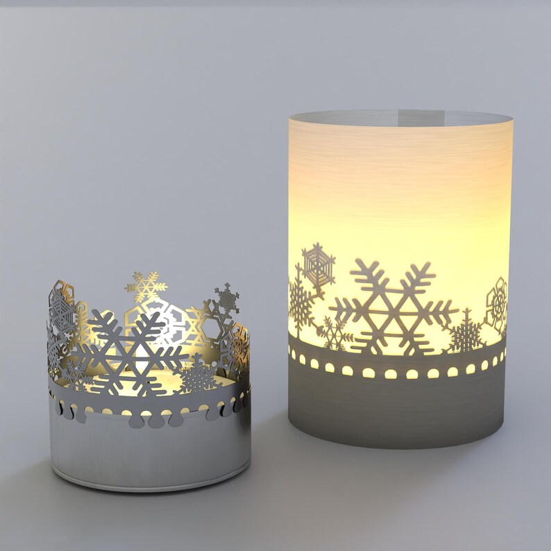 Tube cadeau flocons de neige Bougie pour jeux d'ombres Belle projection de silhouette hivernale pour une décoration intérieure enchanteresse Cadeau de Noël parfait image 5