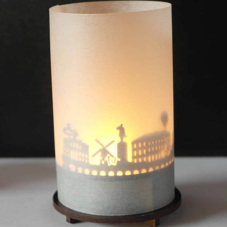 holder candle 3D attachment for candle inc projection screen Krefeld skyline candle votive premium gift box