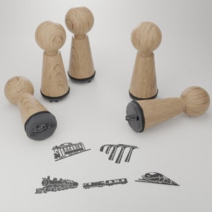 Conjunto de selos de transporte ferroviário – Selos lindamente elaborados para entusiastas de trens – Desperte a criatividade com motivos inspirados em locomotivas!