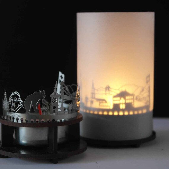 holder candle Interlaken skyline candle votive premium gift box 3D attachment for candle inc projection screen