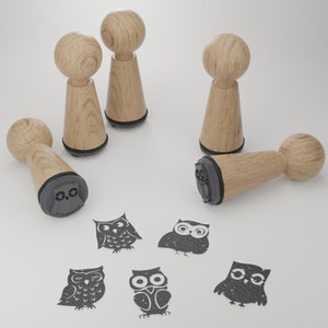 Set di timbri con gufi: bellissimi e magici motivi di gufi per lavoretti fai-da-te - Regalo perfetto per gli amanti della natura e gli appassionati di scrapbooking!