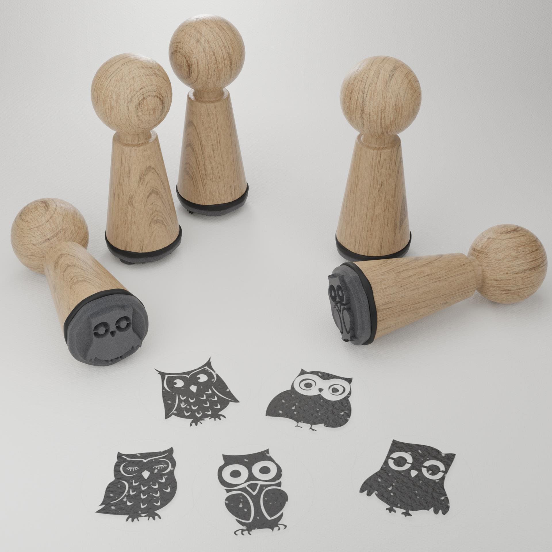 Owls Stamp Set: Beautiful & Magical Owl Motifs for DIY Crafts - Perfect Gift for Nature Lovers a