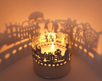 Windsor Skyline Shadow Play - Delightful Candle Attachment, Projects Silhouette of Windsor, Ideal Souvenir for any Windsor Fan