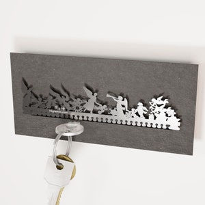 Angel Souvenir Gift Tube - Heavenly Silhouette Motifs - Perfect for Angel Enthusiasts - Stylish and Practical Key Storage Solution