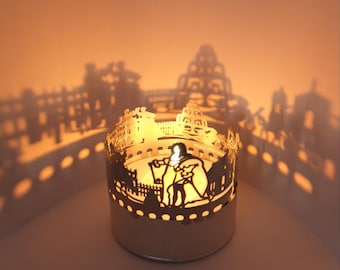 Versailles Skyline Shadow Play: Stunning Lantern Candle Attachment for the Perfect Souvenir - Creates Mesmerizing Room-Filling Silhouette!