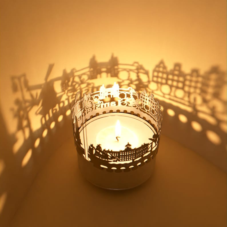 Amsterdam Skyline Shadow Play Lantern: Beautiful Souvenir for Fans, Projects Iconic Silhouette, Ideal Gift for Amsterdam Lovers! image 2