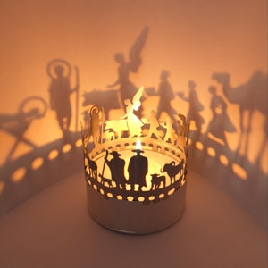 Nativity Scene Shadow Play Candle Attachment Creates Stunning Silhouette Motifs Perfect Christmas Gift image 1