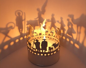 Kerststal Shadow Play Candle Attachment - Creëert prachtige silhouetmotieven - Perfect kerstcadeau!