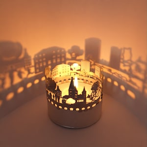 Bonn Skyline Schattenspiel - Kerzenaufsatz mit magischer Projektion von Bonns Wahrzeichen - Ideales Souvenir & Geschenk für Bonn-Fans!