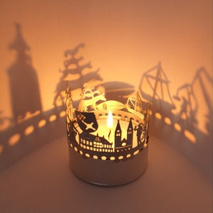 Bremen Skyline Schattenspiel – Projiziert majestätische Silhouette der Hansestadt im Kerzenlicht – Ein must-have Souvenir für Bremen-Fans