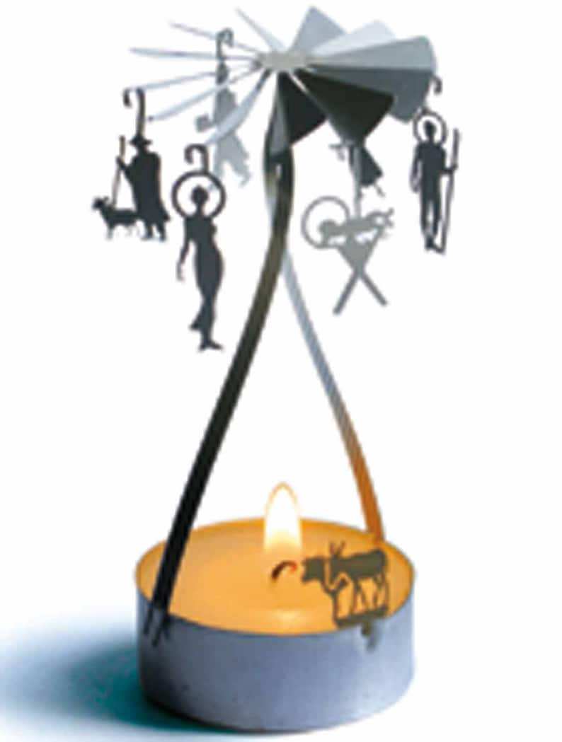Nativity Scene Candle Carousel Stainless Steel Gift Etsy