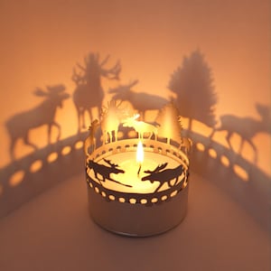 Moose Shadow Play: accesorio de vela cautivador para fascinantes proyecciones de silueta de alce - ¡Regalo perfecto para la decoración del hogar!