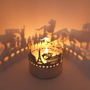 Las Vegas Skyline Schattenspiel - Kerzenaufsatz für magische Raumprojektionen | Souvenir idéal pour les fans de Las Vegas