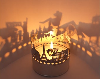 Las Vegas Skyline Schattenspiel - Kerzenaufsatz für magische Raumprojektionen | Ideales Souvenir für Las Vegas Fans
