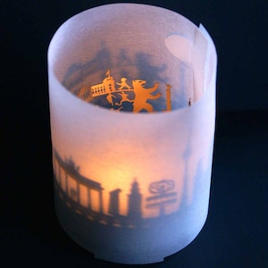 Berlin Skyline Gift Tube Shadow Play - Unique Souvenir Candle with Iconic Landmarks for Berlin Fans - Mesmerizing Shadow Projection