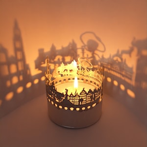 Antwerpen Skyline Schattenspiel – Romantisches Kerzenlicht mit magischer Stadtsilhouette - Tolles Souvenir für Antwerpen Fans!